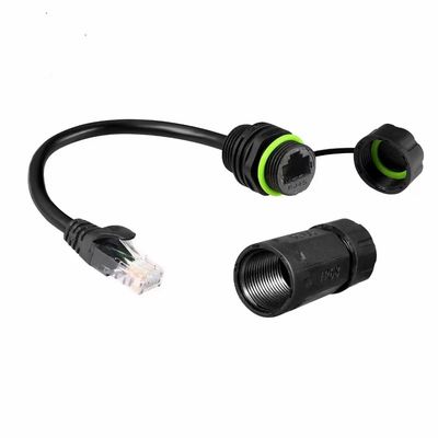 comprar Conector impermeável de sinal RJ45 de latão dourado metálico resistente a chamas UL94-V0 online manufacture