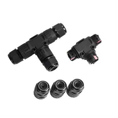 comprar Conector Circular Impermeável 3 Pinos Tipo T 1Entrada2Saídas Fiação Rápida para Equipamentos Industriais Fabricação em linha