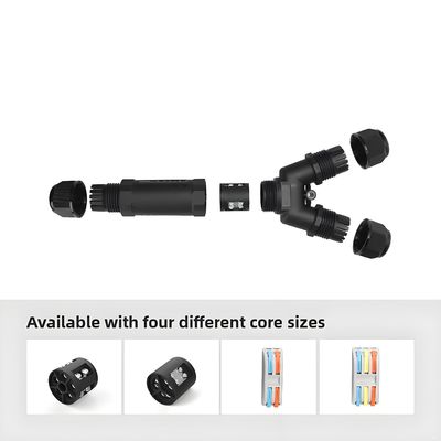 comprar M25T Port 2Pin Waterproof Connector 1 in 2 out Feed Through Splitter Fabricação em linha