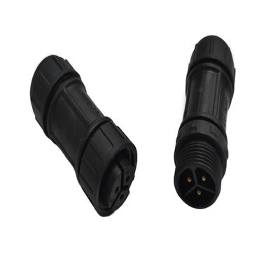 3 pin 8A Classificação de corrente M12 Conector circular à prova d'água tipo traseiro roscado com material de nylon PA6 classificado IP67