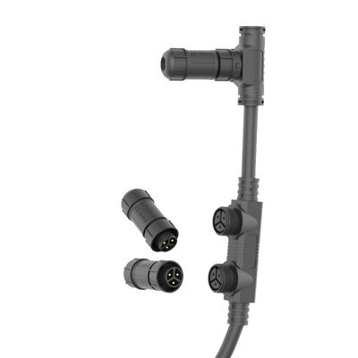 Bloqueio por empurrão M16 Conector masculino-feminino à prova d'água Modulo de luz paralela