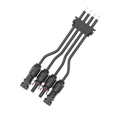 Conector fotovoltaico solar MC4 de nylon PA66 IP68 à prova d'água com proteção de fusão de alta tensão de 300V