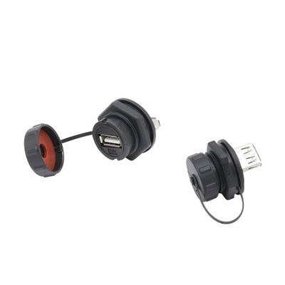Conector de sinal à prova d'água IP67 com tensão de operação de 125V Adaptador USB macho para fêmea com material de nylon PA66