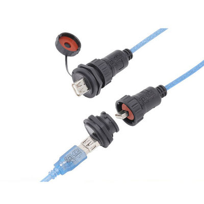 IP67 Conector de sinal de tipo de painel RJ45 resistente a UV à água com design de ângulo de 90 graus para uso externo