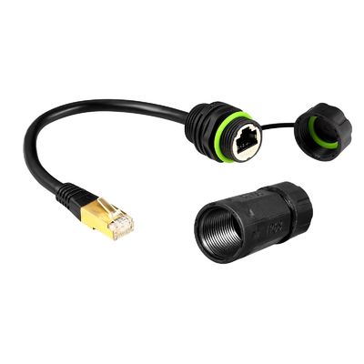 PA66 Nylon M20 RJ45 Conector à prova d'água IP68 Tipo de painel de liga de zinco com cabo