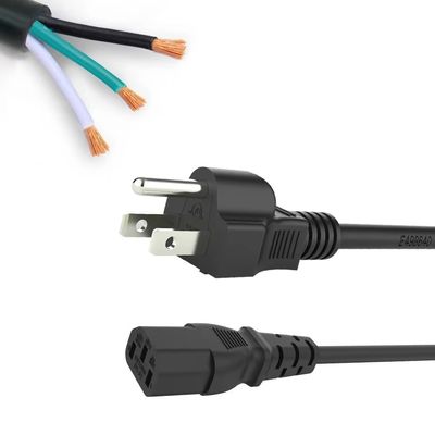 4.8mm Pin Diâmetro 10/250 Corrente nominal e tensão UL Certificado Plug AC Conector de energia