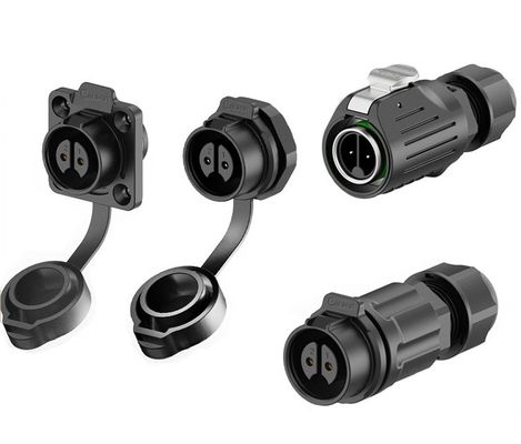 Conector de alimentação à prova d'água da série LP de 2 pinos IP68 PA66 20A 500V